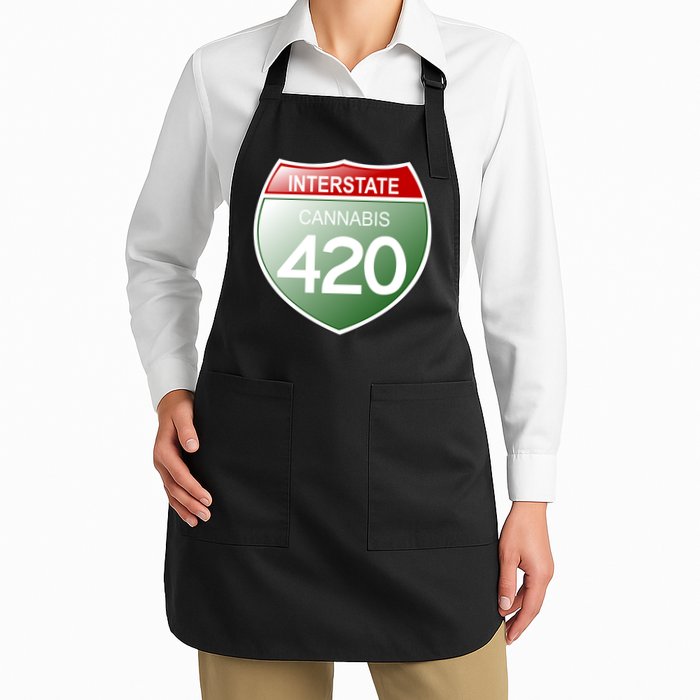 Funny Interstate 420 in the state of Cannabis Marijuana Weed Apron