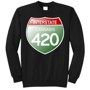 Funny Interstate 420 in the state of Cannabis Marijuana Weed Sweatshirt