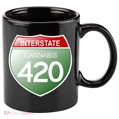 Funny Interstate 420 in the state of Cannabis Marijuana Weed 11oz C Handle Ceramic Mug
