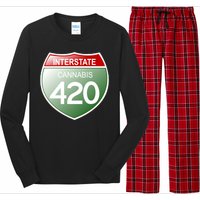 Funny Interstate 420 in the state of Cannabis Marijuana Weed Long Sleeve Pajama Set