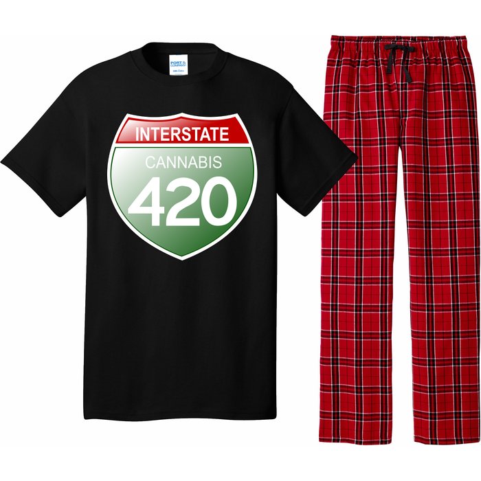 Funny Interstate 420 in the state of Cannabis Marijuana Weed Pajama Set