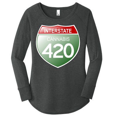 Funny Interstate 420 in the state of Cannabis Marijuana Weed Women's Perfect Tri Tunic Long Sleeve Shirt