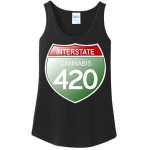 Funny Interstate 420 in the state of Cannabis Marijuana Weed Ladies Essential Tank