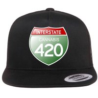 Funny Interstate 420 in the state of Cannabis Marijuana Weed Flatbill Hat