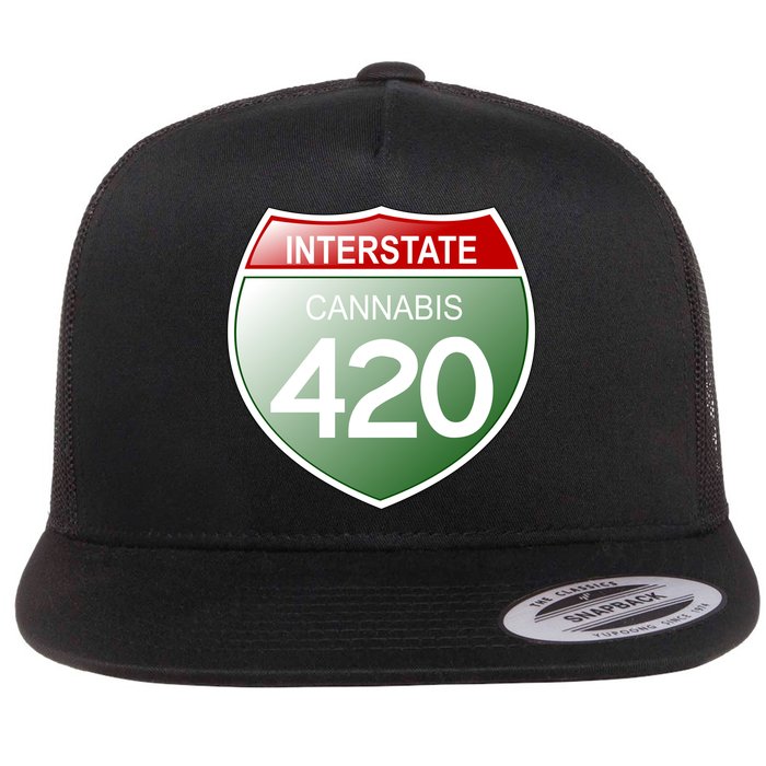 Funny Interstate 420 in the state of Cannabis Marijuana Weed Flatbill Hat
