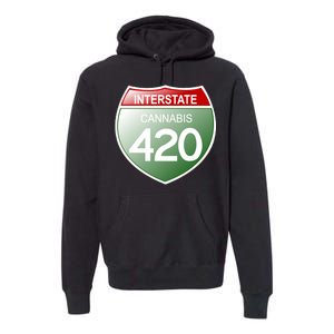 Funny Interstate 420 in the state of Cannabis Marijuana Weed Premium Hoodie