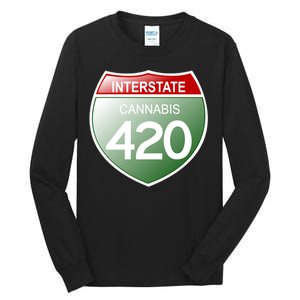 Funny Interstate 420 in the state of Cannabis Marijuana Weed Tall Long Sleeve T-Shirt