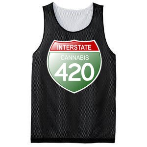 Funny Interstate 420 in the state of Cannabis Marijuana Weed Mesh Reversible Basketball Jersey Tank