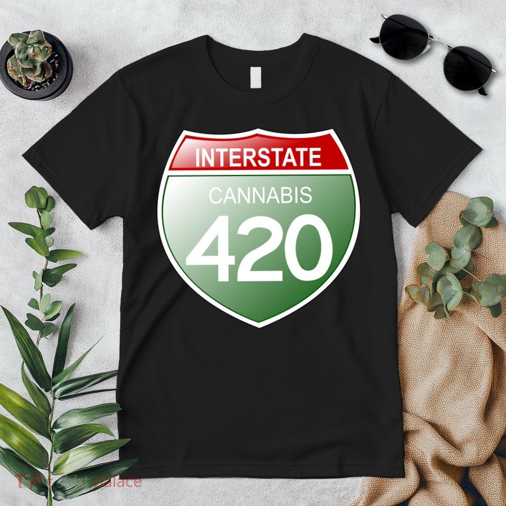 Funny Interstate 420 in the state of Cannabis Marijuana Weed Premium T-Shirt
