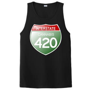 Funny Interstate 420 in the state of Cannabis Marijuana Weed PosiCharge Competitor Tank