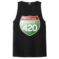 Funny Interstate 420 in the state of Cannabis Marijuana Weed PosiCharge Competitor Tank