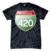 Funny Interstate 420 in the state of Cannabis Marijuana Weed Tie-Dye T-Shirt