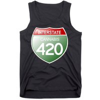 Funny Interstate 420 in the state of Cannabis Marijuana Weed Tank Top