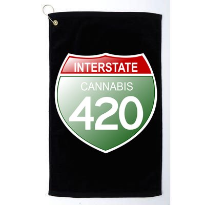 Funny Interstate 420 in the state of Cannabis Marijuana Weed Platinum Collection Golf Towel