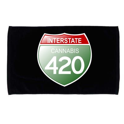 Funny Interstate 420 in the state of Cannabis Marijuana Weed Microfiber Hand Towel