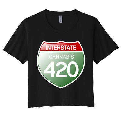 Funny Interstate 420 in the state of Cannabis Marijuana Weed Crop Top