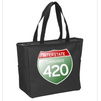 Funny Interstate 420 in the state of Cannabis Marijuana Weed Zip Tote Bag