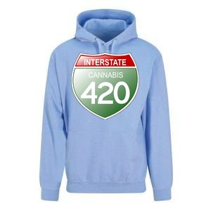 Funny Interstate 420 in the state of Cannabis Marijuana Weed Unisex Surf Hoodie