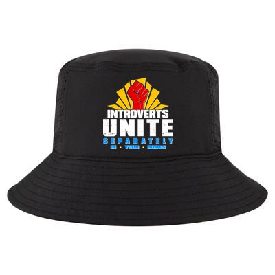 Funny Introverts Unite Separately In Your Homes Cool Comfort Performance Bucket Hat