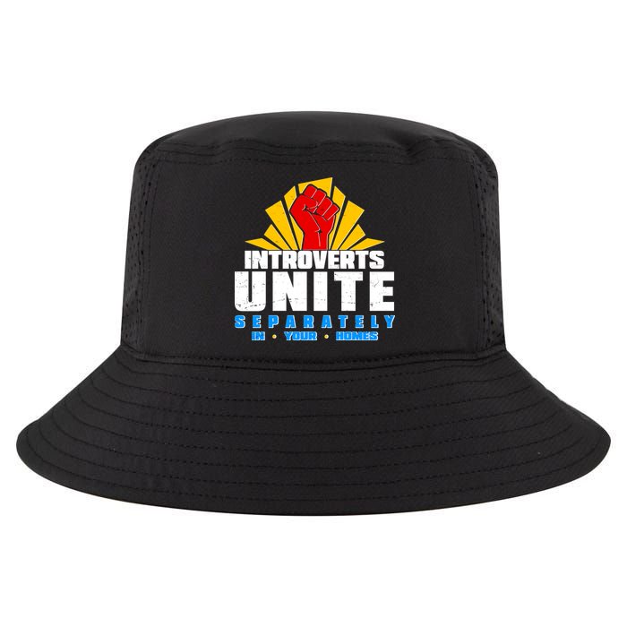 Funny Introverts Unite Separately In Your Homes Cool Comfort Performance Bucket Hat