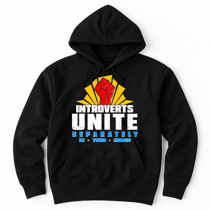 Funny Introverts Unite Separately In Your Homes Hoodie