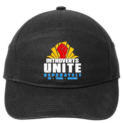 Funny Introverts Unite Separately In Your Homes 7-Panel Snapback Hat