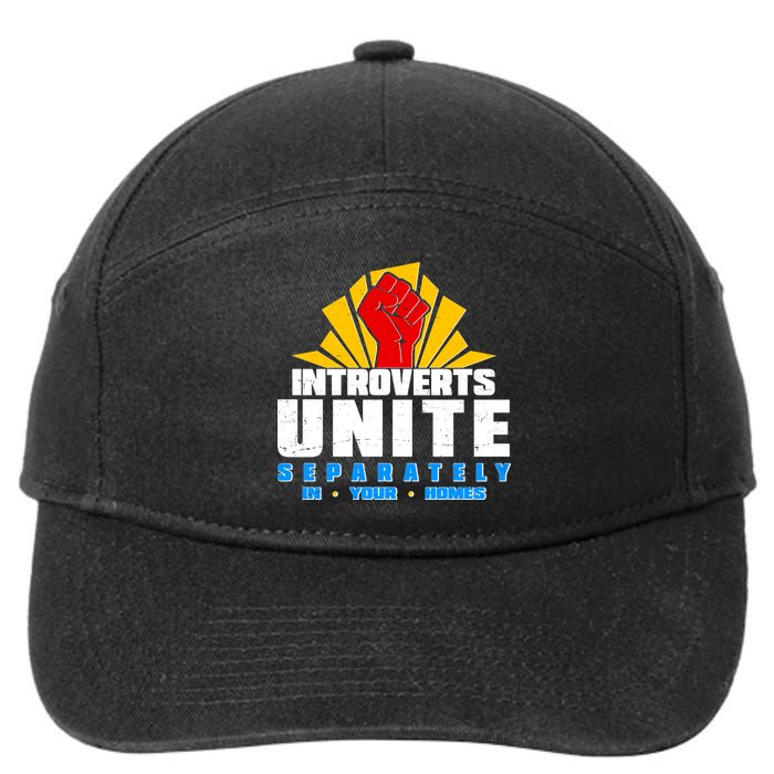 Funny Introverts Unite Separately In Your Homes 7-Panel Snapback Hat