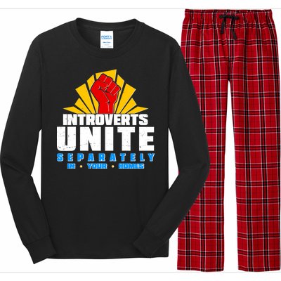 Funny Introverts Unite Separately In Your Homes Long Sleeve Pajama Set