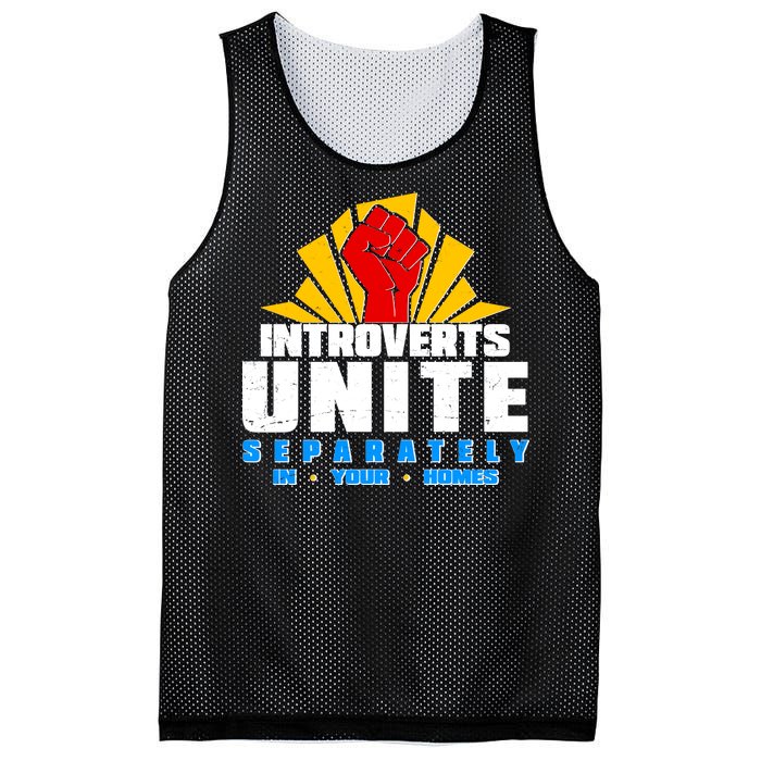 Funny Introverts Unite Separately In Your Homes Mesh Reversible Basketball Jersey Tank