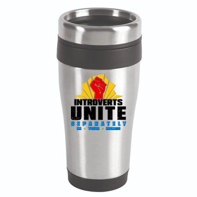Funny Introverts Unite Separately In Your Homes 16oz Travel Tumbler