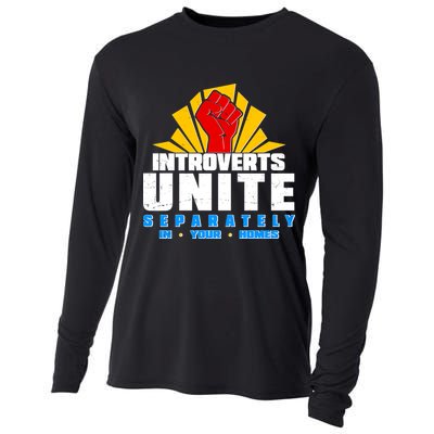 Funny Introverts Unite Separately In Your Homes Cooling Performance Long Sleeve Crew