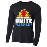 Funny Introverts Unite Separately In Your Homes Cooling Performance Long Sleeve Crew