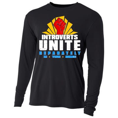 Funny Introverts Unite Separately In Your Homes Cooling Performance Long Sleeve Crew