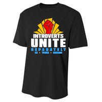 Funny Introverts Unite Separately In Your Homes Performance Sprint T-Shirt