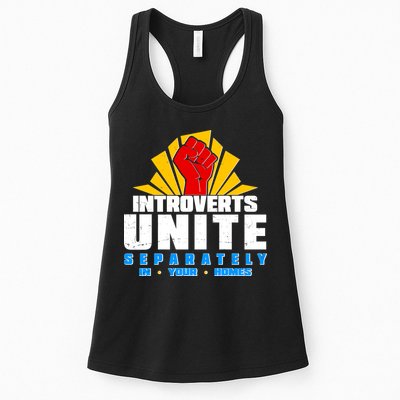 Funny Introverts Unite Separately In Your Homes Womens Tank Top