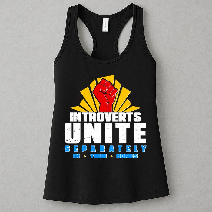 Funny Introverts Unite Separately In Your Homes Womens Tank Top