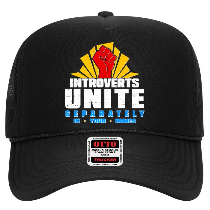 Funny Introverts Unite Separately In Your Homes Trucker Hat