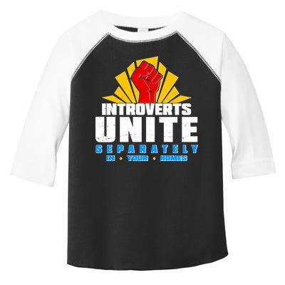 Funny Introverts Unite Separately In Your Homes Toddler Fine Jersey T-Shirt