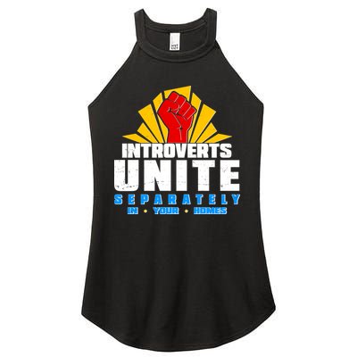 Funny Introverts Unite Separately In Your Homes Women's Perfect Tri Rocker Tank