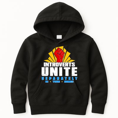 Funny Introverts Unite Separately In Your Homes Kids Hoodie