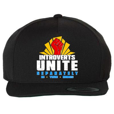 Funny Introverts Unite Separately In Your Homes Wool Snapback Cap