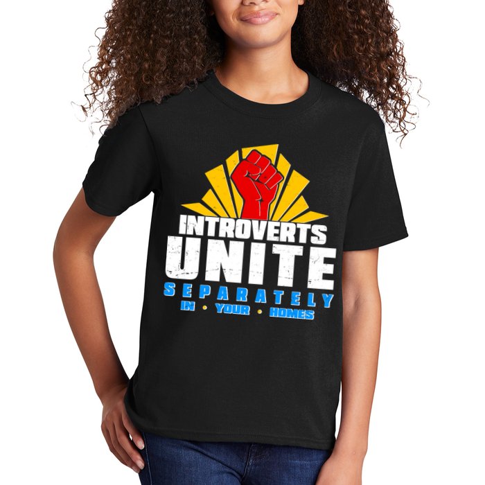 Funny Introverts Unite Separately In Your Homes Kids T-Shirt