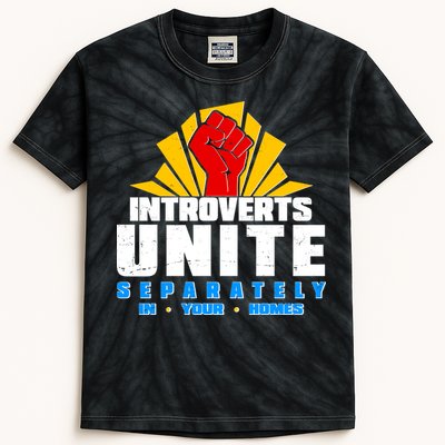 Funny Introverts Unite Separately In Your Homes Kids Tie-Dye T-Shirt