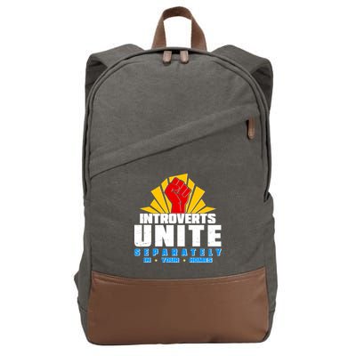 Funny Introverts Unite Separately In Your Homes Cotton Canvas Backpack