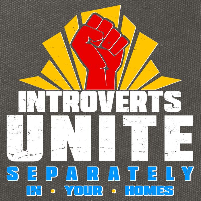 Funny Introverts Unite Separately In Your Homes Cotton Canvas Backpack