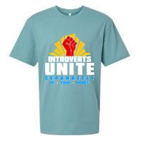 Funny Introverts Unite Separately In Your Homes Sueded Cloud Jersey T-Shirt