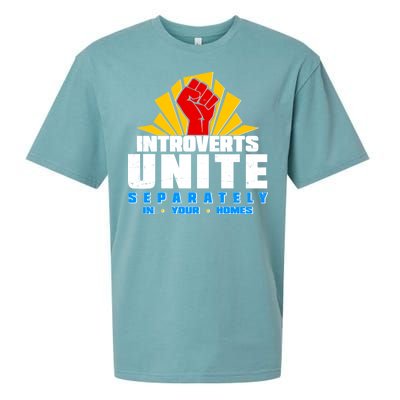 Funny Introverts Unite Separately In Your Homes Sueded Cloud Jersey T-Shirt