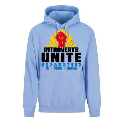 Funny Introverts Unite Separately In Your Homes Unisex Surf Hoodie