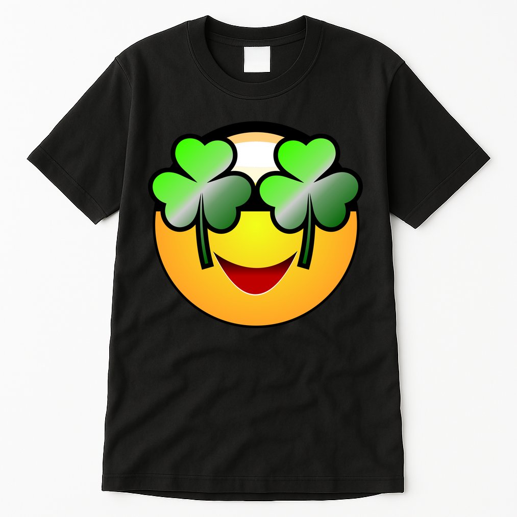 Funny Irish Clover St. Patrick's Day Emoji Tall T-Shirt