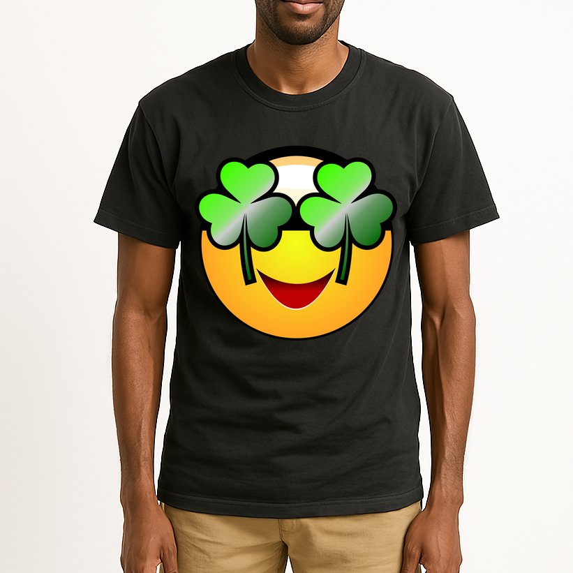Funny Irish Clover St. Patrick's Day Emoji Tall T-Shirt